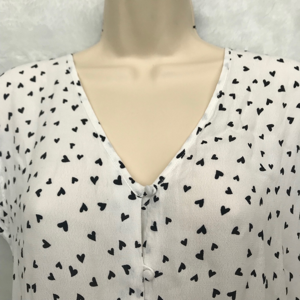 Rails Bretton Mini Heart Button Down Blouse S - image 7